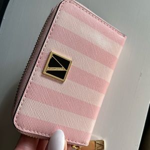 Victoria Secret Small Pink Iconic Stripe Wallet
